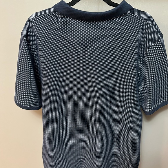 TED BAKER LONDON | Men’s Size 7 Navy Textured Polo Shirt - Picture 3 of 8